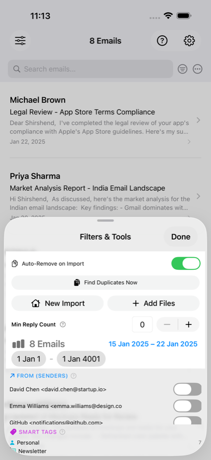 Filters and tools on iPhone