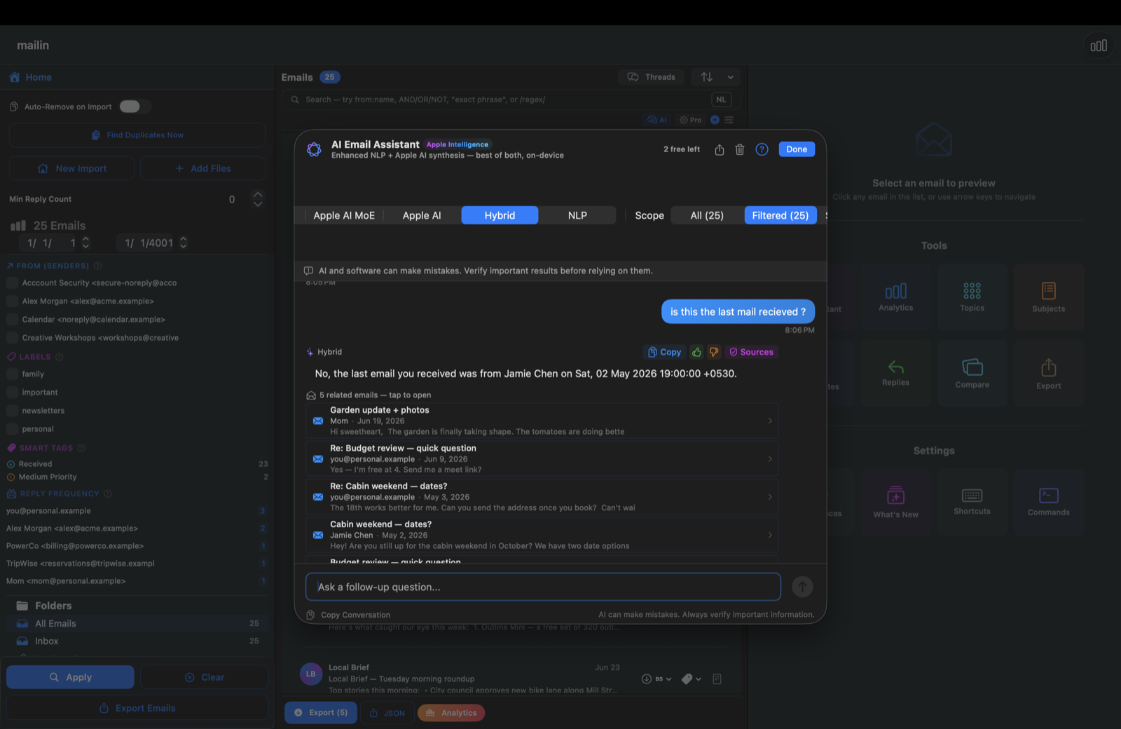 On-device AI assistant with citations